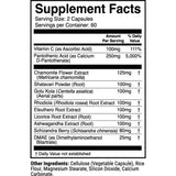 Tabla nutricional del suplemento 1st Phorm Restauración Adrenal 120 cápsulas