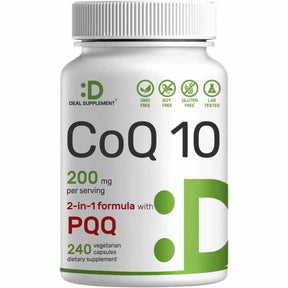 Coenzima CoQ10 - 200 mg con PQQ - 240 Cápsulas Vegetarianas - Haz Tu Pedido