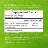Coenzima CoQ10 - 200 mg con PQQ - 240 Cápsulas Vegetarianas - Haz Tu Pedido