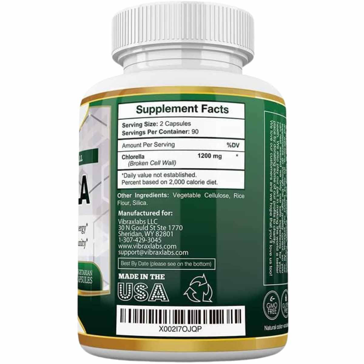 Clorela - 1200 mg - 180 Cápsulas Vegetarianas - Haz Tu Pedido
