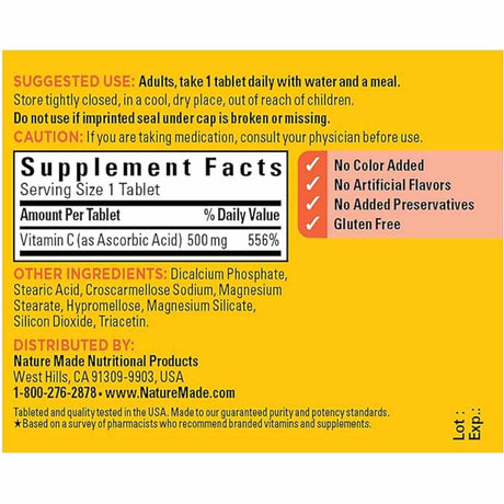 Vitamina C 500 mg - 100 Tabletas - Haz Tu Pedido