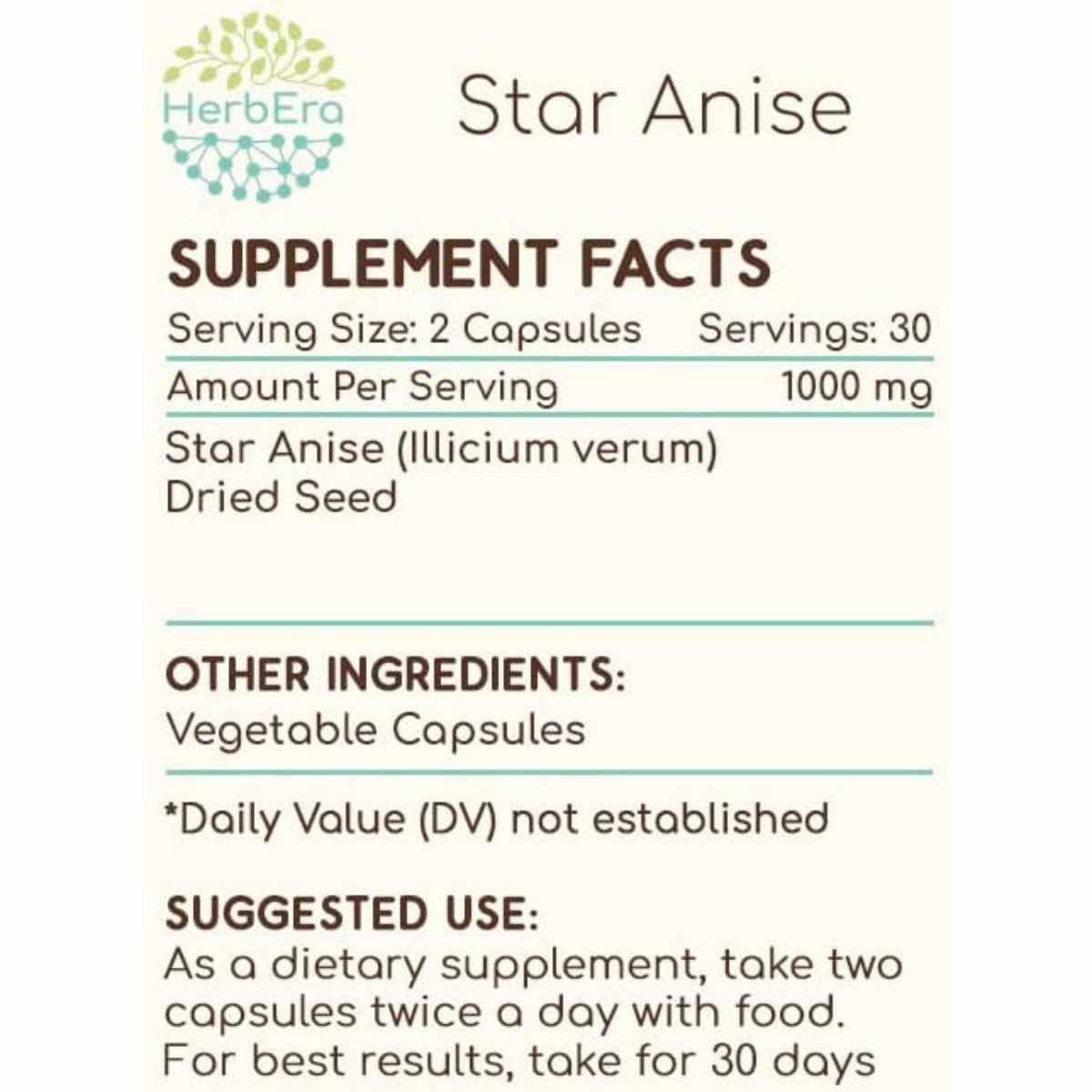 HerbEra Star Anís - 60 Capsules - Haz Tu Pedido