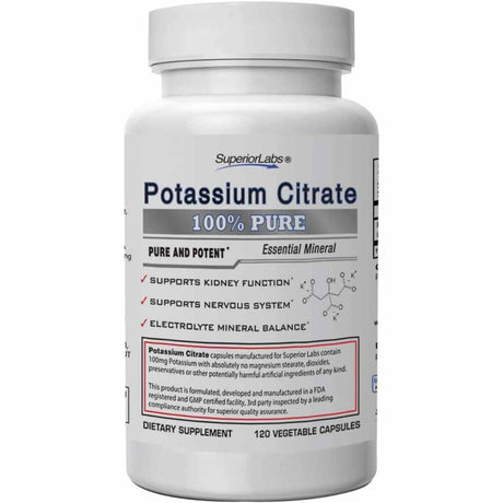Citrato de Potasio - 120 Cápsulas Vegetales - Haz Tu Pedido