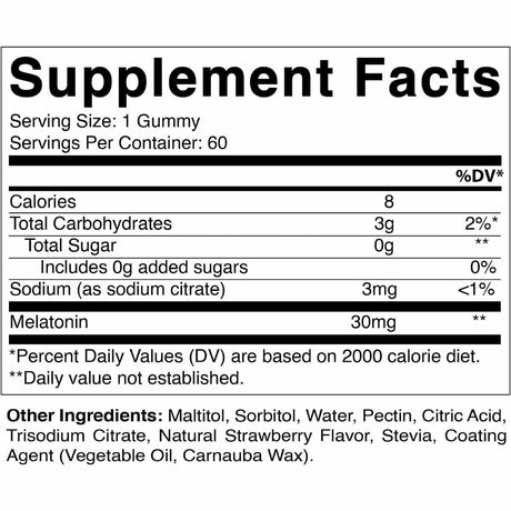Melatonina 30 mg - 60 Gomitas - Haz Tu Pedido