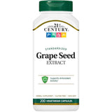Frasco de suplemento 21st Century Extracto de Semilla de Uva 100 mg 200 cápsulas