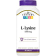 Frasco de suplemento 21st Century L-Lisina 1000 mg 90 tabletas