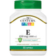 Frasco de suplemento 21st Century Vitamina E 450 mg 55 Softgels