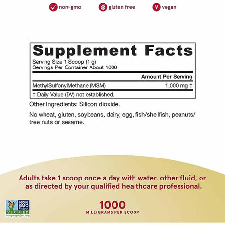 MSM 1000 Mg en Polvo - 1000 g - Haz Tu Pedido