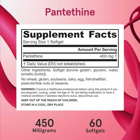 Pantetina 450mg - 60 Cápsulas Blandas - Haz Tu Pedido