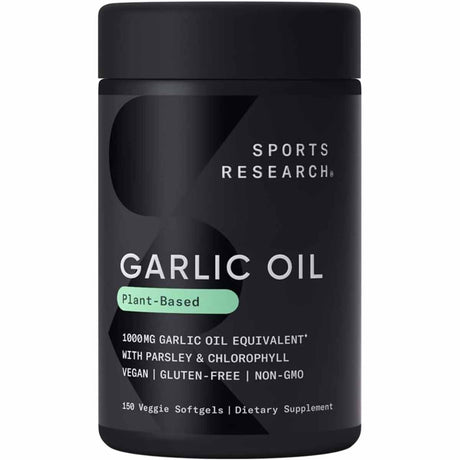 Sports Research Garlic Oil Pills - 150 Cápsulas Blandas Vegetarianas - Haz Tu Pedido