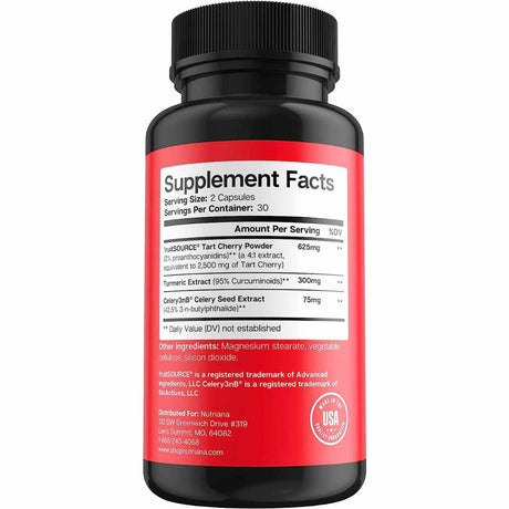Nutriana Tart Cherry Extract with Celery Seed and Turmeric - 60 Cápsulas - Haz Tu Pedido