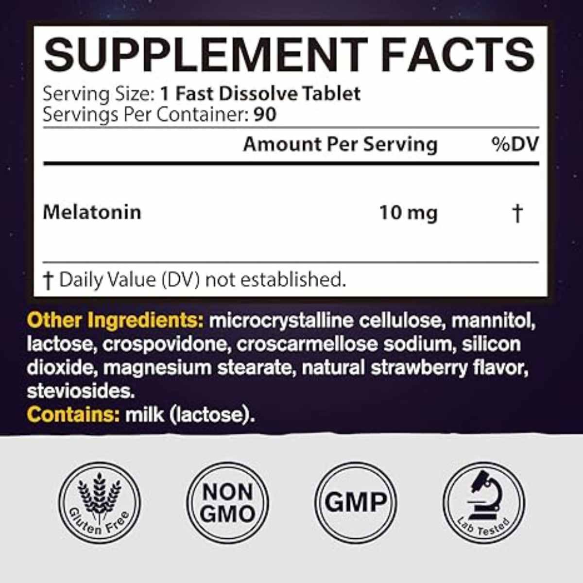 Melatonina - 10 mg - 90 Tabletas de Disolución Rápida - Haz Tu Pedido