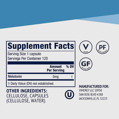 Melatonina - 5 mcg - 120 Cápsulas - Haz Tu Pedido