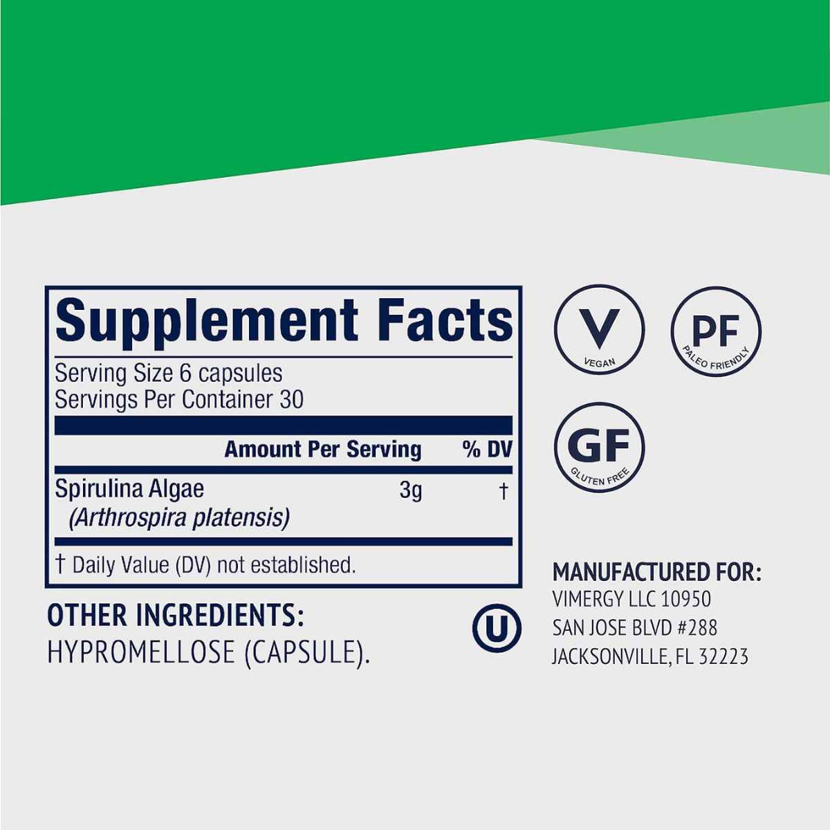Espirulina - 180 Cápsulas - Haz Tu Pedido
