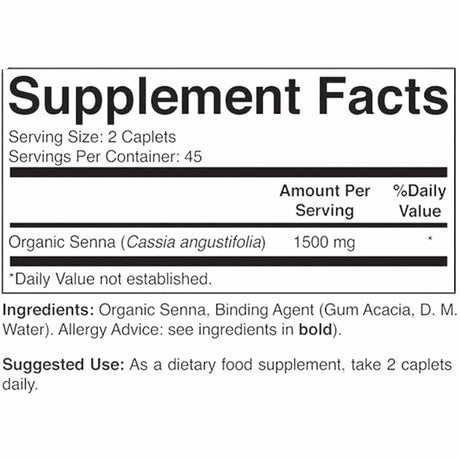 Senna Orgánico 1500mg - 90 Tabletas - Haz Tu Pedido