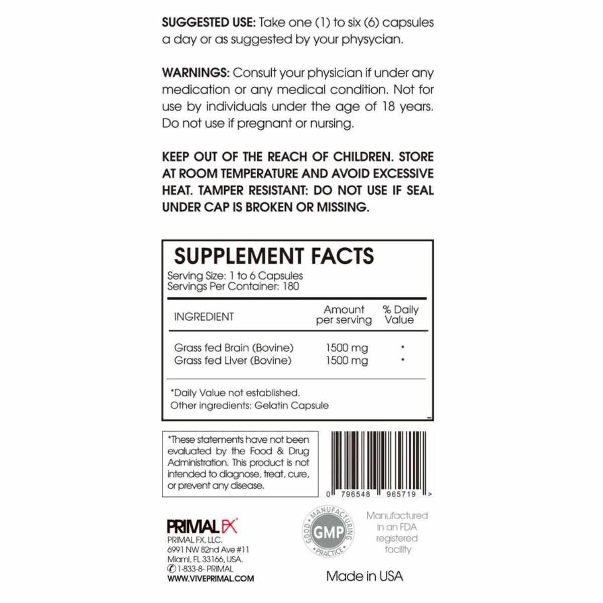 BRAIN - 1500 mg - 180 Cápsulas - Haz Tu Pedido