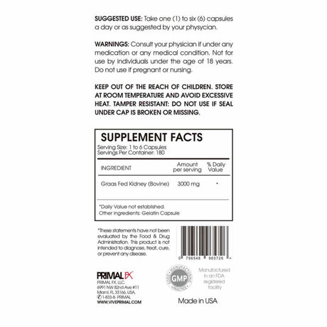 KIDNEY - 3000 mg - 180 Cápsulas - Haz Tu Pedido