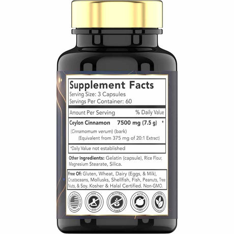 Canela de Ceilán - 7500 mg - 180 Cápsulas - Haz Tu Pedido