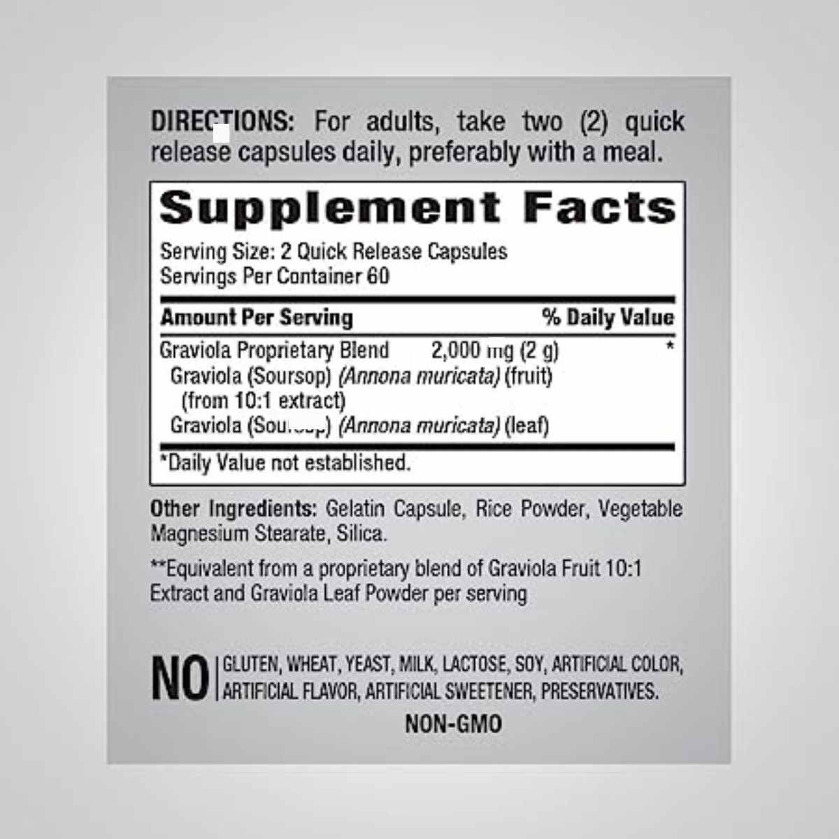Graviola 2000 mg - 120 Cápsulas - Haz Tu Pedido