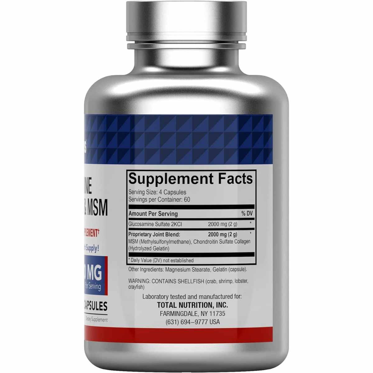 Glucosamina con Condroitina y MSM - 4000 mg - 240 Cápsulas - Haz Tu Pedido