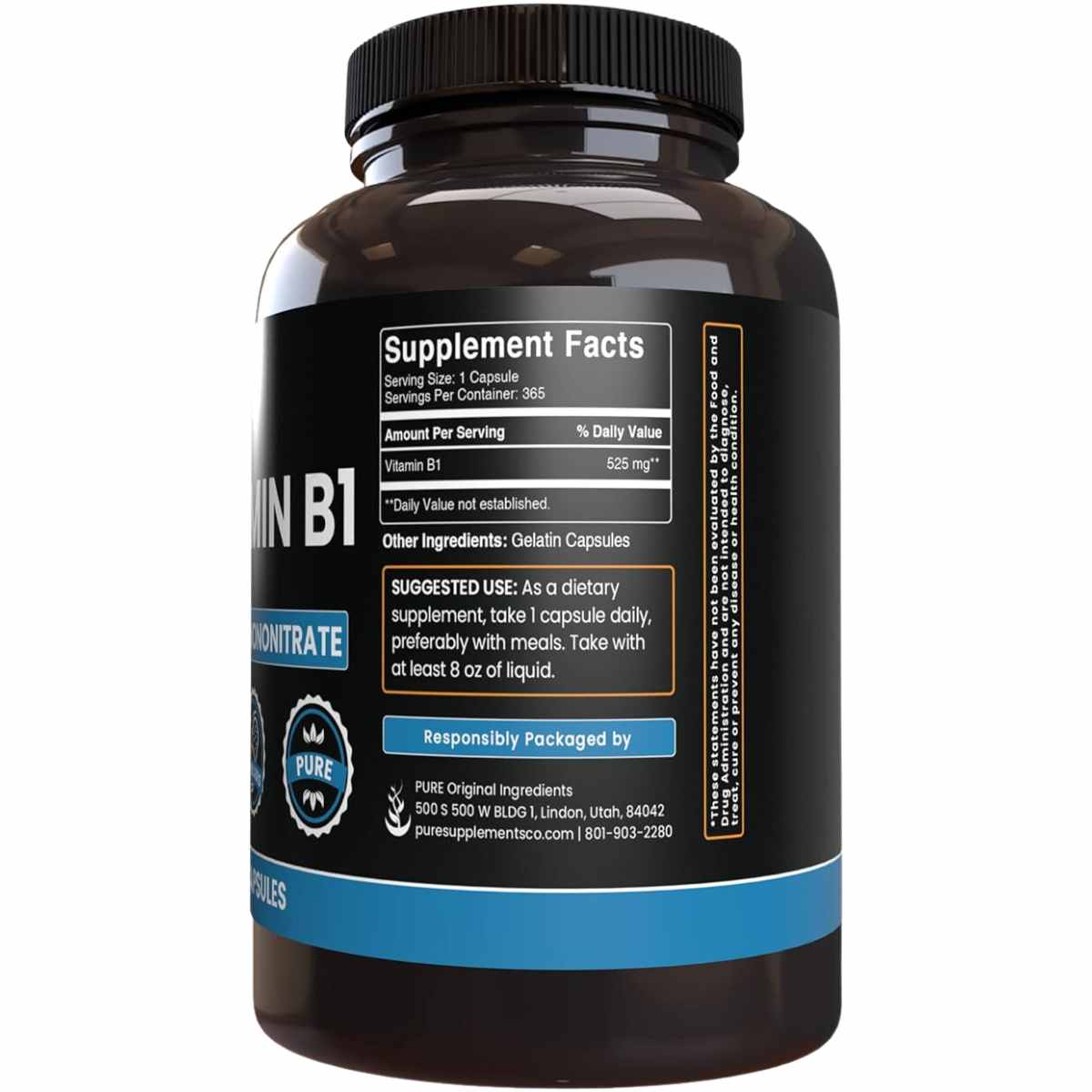 Vitamina B1- 365 Cápsulas - Haz Tu Pedido