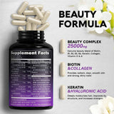 Biotina con Colágeno y Queratina 25000 mcg - 60 Cápsulas - Haz Tu Pedido
