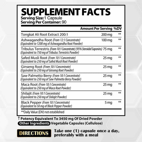 Tongkat Ali - 3450 mg - 90 Cápsulas - Haz Tu Pedido
