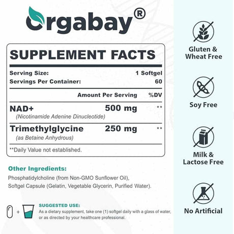 NAD+ 500 mg - 60 Cápsulas Blandas - Haz Tu Pedido