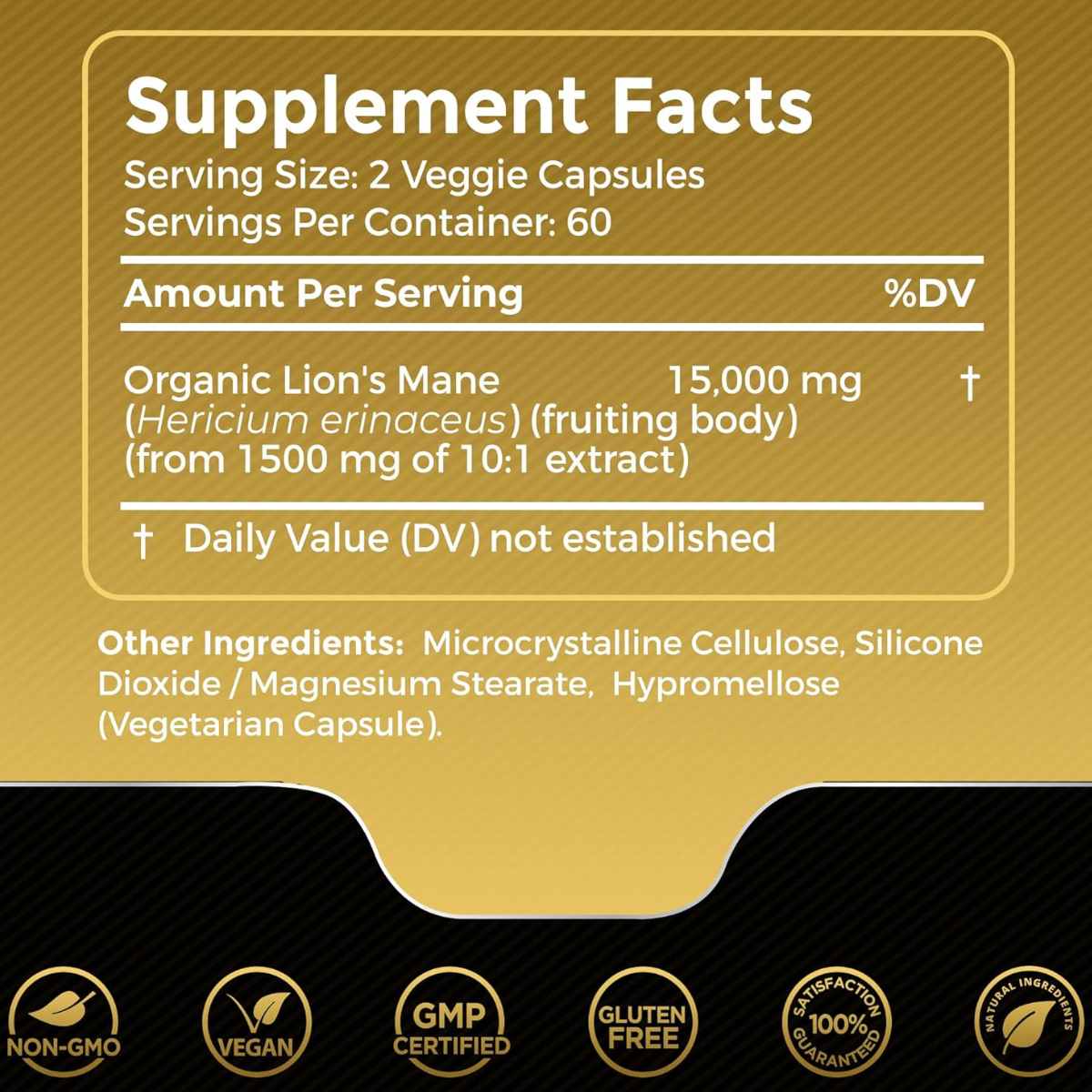 Hongo Melena de León 15,000 mg - 120 Cápsulas Vegetales - Haz Tu Pedido