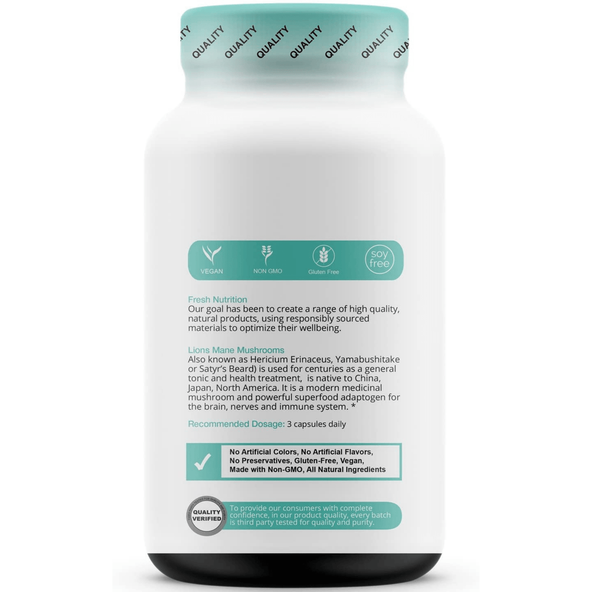 Fresh Nutrition Lions Mane Mushroom - 90 Cápsulas - Haz Tu Pedido