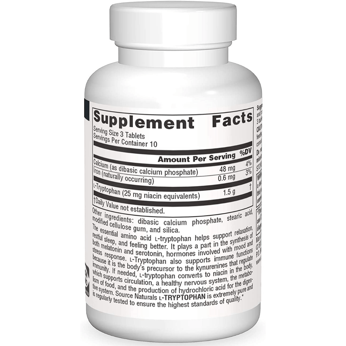 Source Naturals L-Tryptophan Mood Relaxation Sleep - 30 Tabletas - Haz Tu Pedido