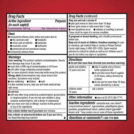 Acetaminofén - 500 Cápsulas - Haz Tu Pedido