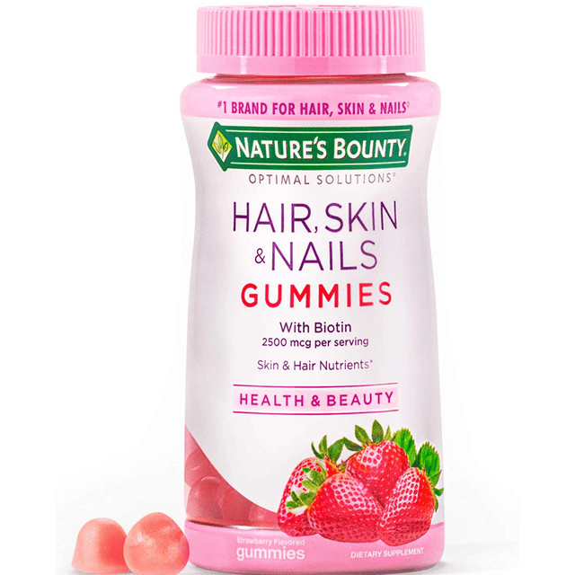 Nature’s Bounty Hair Skin and Nails with Biotin - Fresa - 80 Gomitas - Haz Tu Pedido