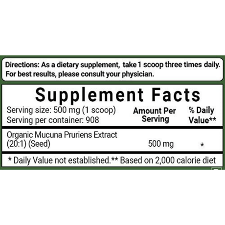 Micro Ingredients Organic Mucuna Powder - 1 lb - Haz Tu Pedido