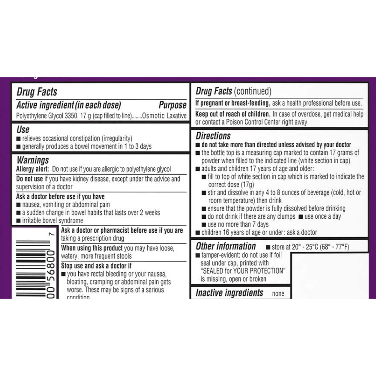MiraLAX Laxative Powder - 765 g - Haz Tu Pedido