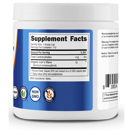 Nutricost Lions Mane Mushroom - 113 g - Haz Tu Pedido