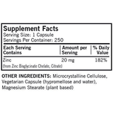 Kirkman Zinc - 20 mg - 250 Cápsulas - Haz Tu Pedido