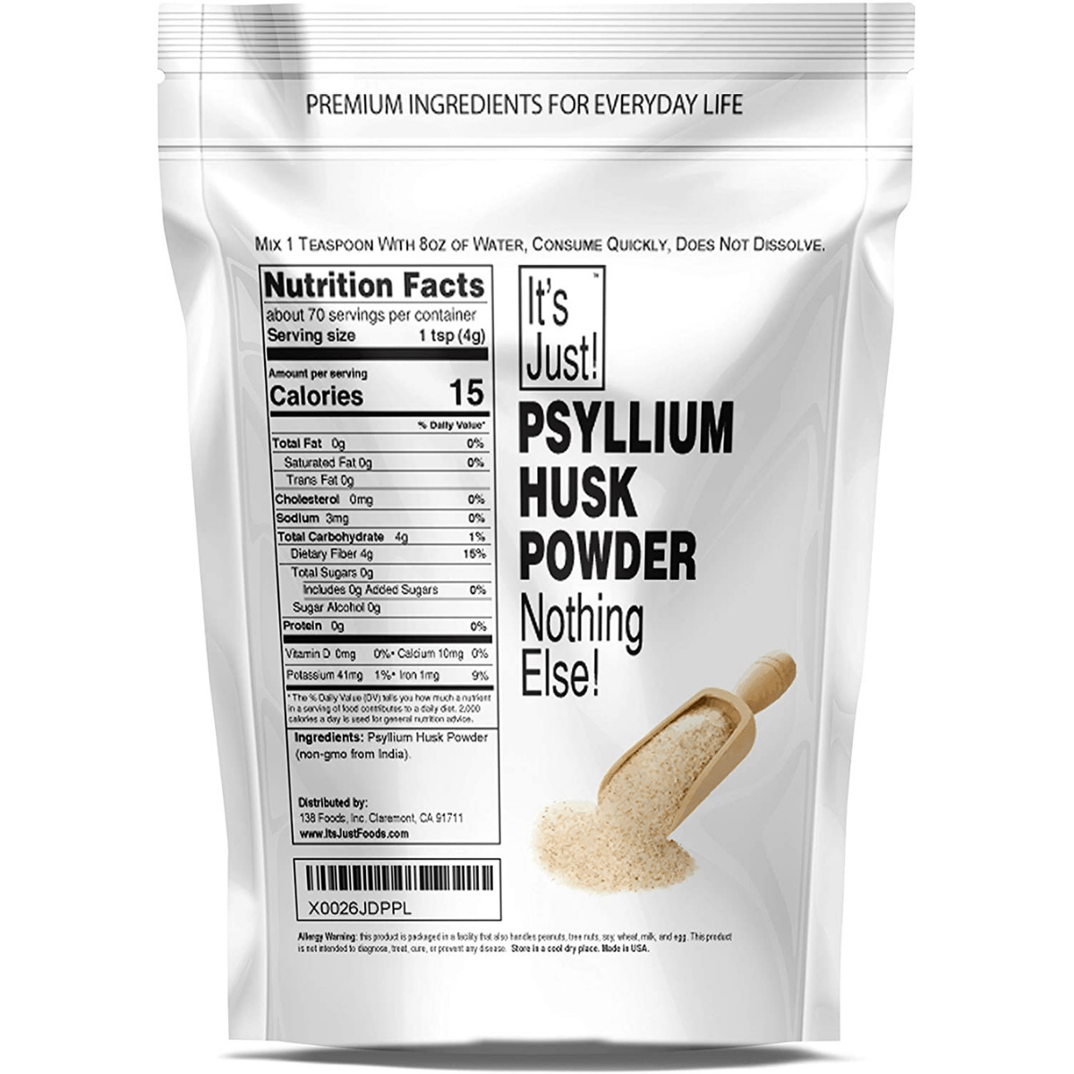 it s just foods Psyllium Husk - 284 g - Haz Tu Pedido