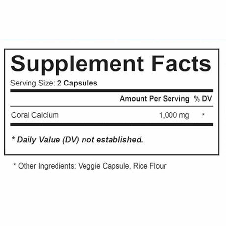 Calcio Coral - 1000 mg - 120  Cápsulas Vegetales - Haz Tu Pedido