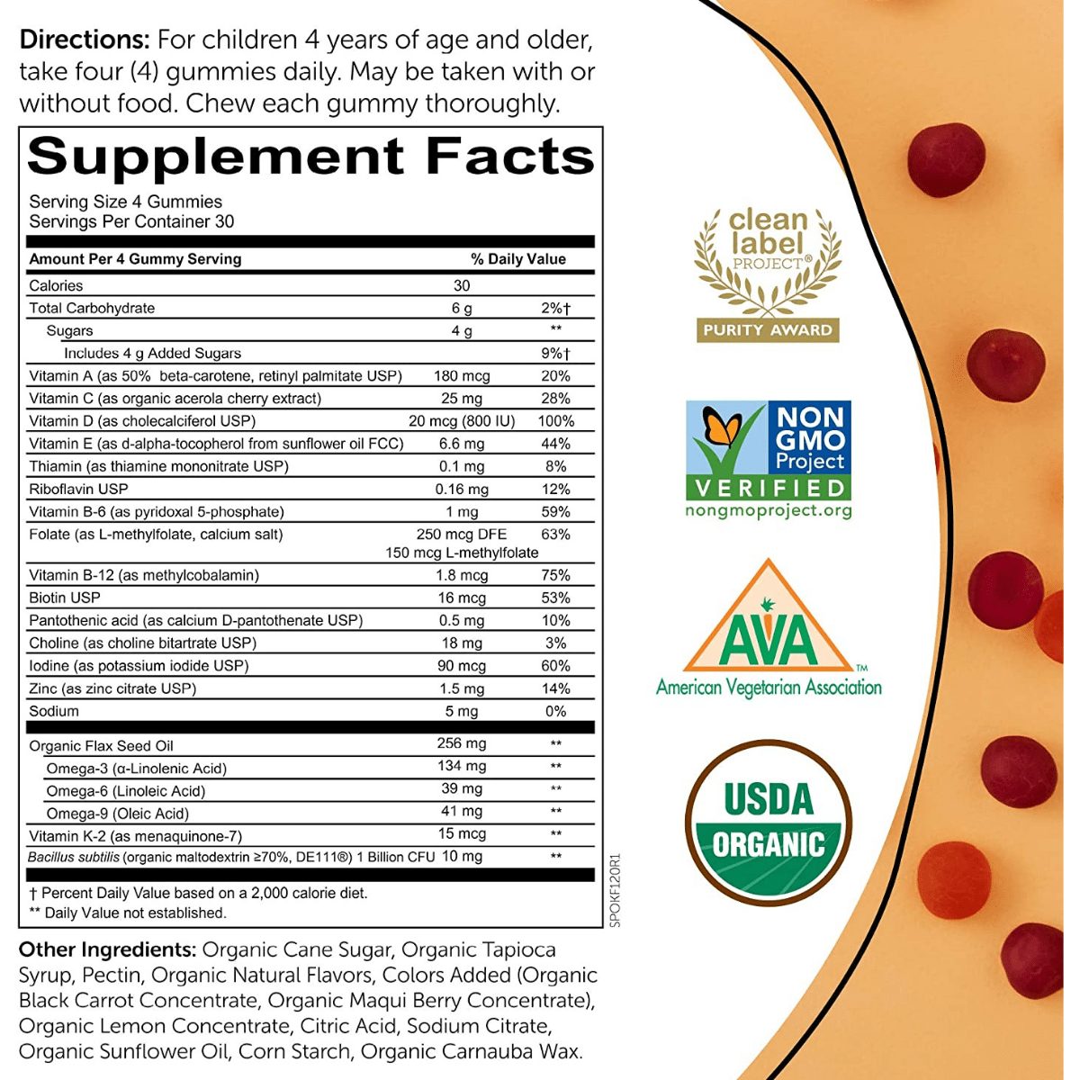 SmartyPants Organic  Multivitamin with Probiotic  120 Gomitas - Haz Tu Pedido