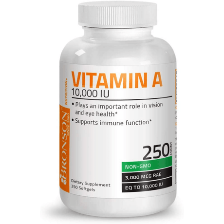Bronson Vitamin A - 250 Cápsulas Blandas - Haz Tu Pedido