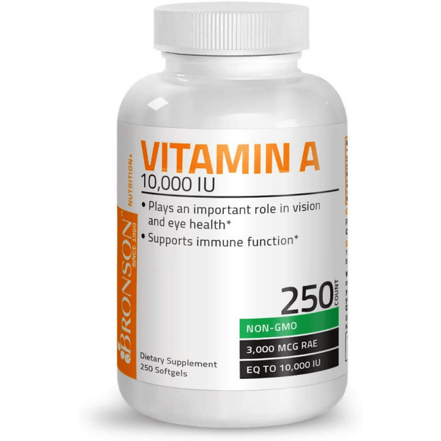 Bronson Vitamin A - 250 Cápsulas Blandas - Haz Tu Pedido
