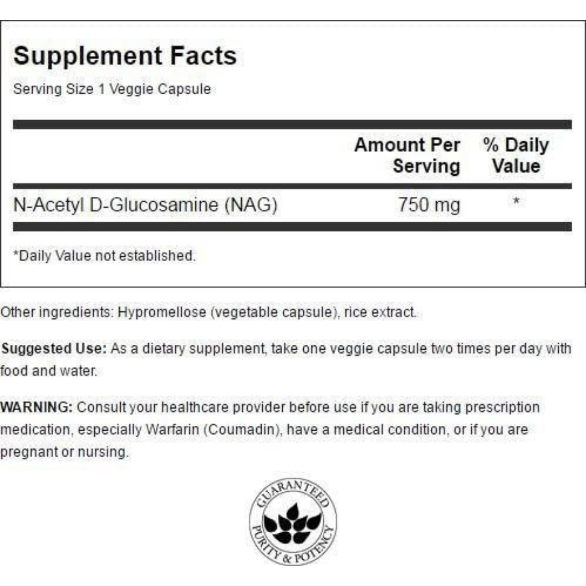 Swanson N-Acetyl D-Glucosamine - 60 Cápsulas Vegetales - Haz Tu Pedido