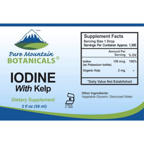 Pure Mountain Botanicals Iodine with  Kelp - 59 ml - Haz Tu Pedido