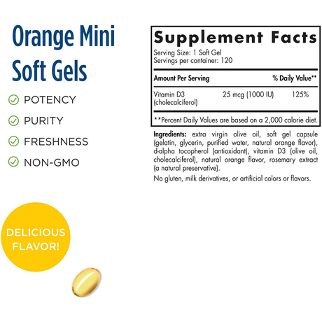 Nordic Naturals Vitamin D3 - Naranja - 120 Cápsulas Blandas - Haz Tu Pedido
