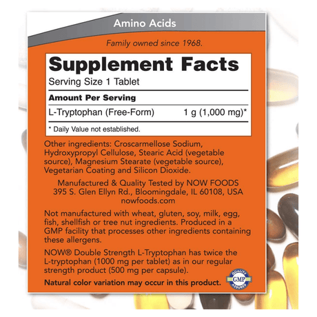 NOW Foods L-Tryptophan - 60 Tabletas - Haz Tu Pedido