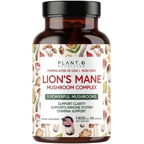 PLANT.O NUTRITION Lions Mane Mushroom Complex - 90 Cápsulas - Haz Tu Pedido