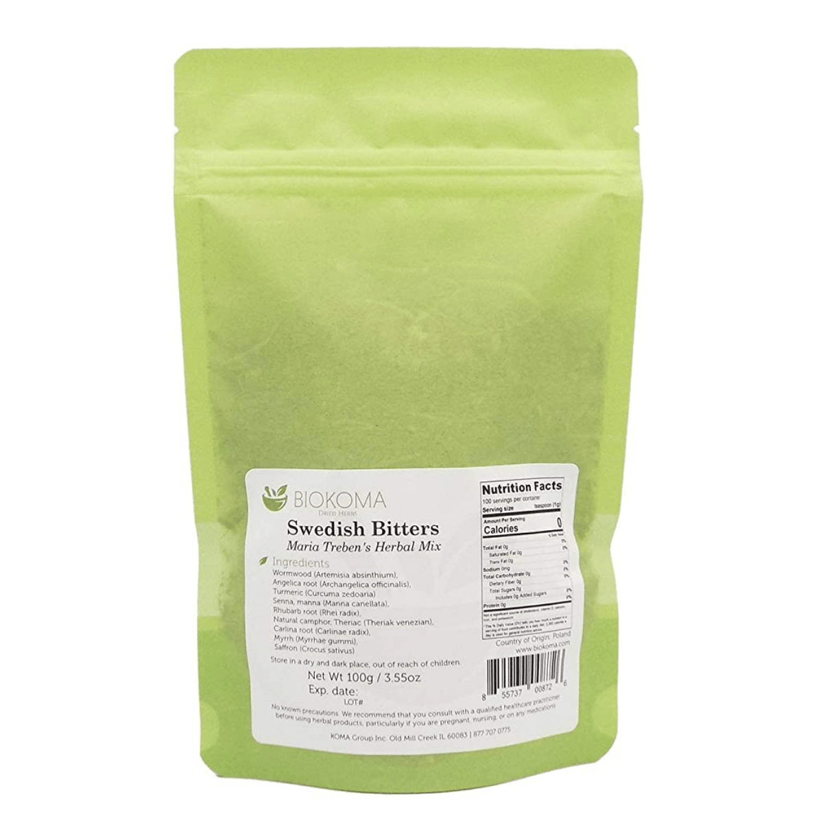 Biokoma Dried Herbs Swedish Bitters Herbal Mix - 100 g - Haz Tu Pedido