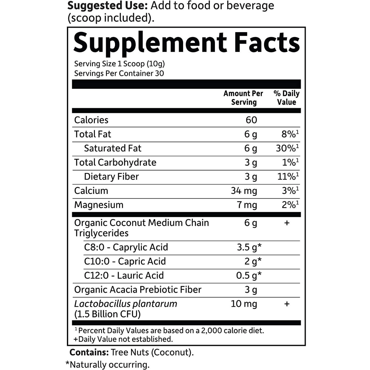 Dr Formulated Keto Organic MCT Powder - 300 g - Haz Tu Pedido