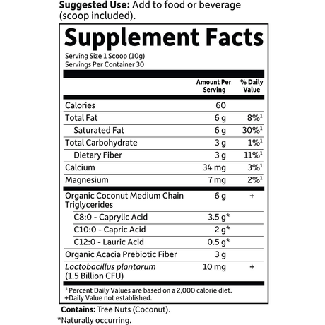Dr Formulated Keto Organic MCT Powder - 300 g - Haz Tu Pedido
